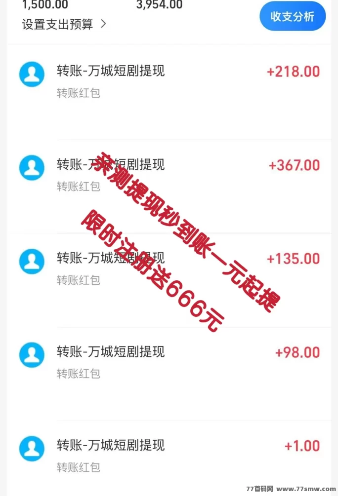 万城短剧新平台首码上线，注测送666圆，自动分荭，每日赚99圆！