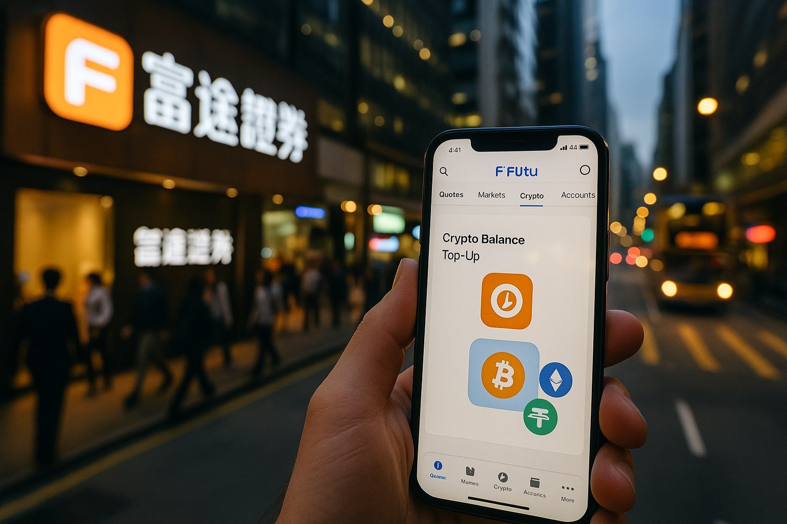 富途证券引领潮流：香港券商首推比特币、以太坊、USDT储值服务！