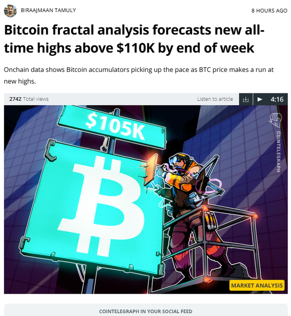 BTC本周冲刺11万美元大关？大咖机构齐唱多，后市可期！