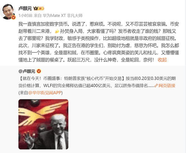 卢麒元：谨言慎行，加密数字货币的深思与洞察