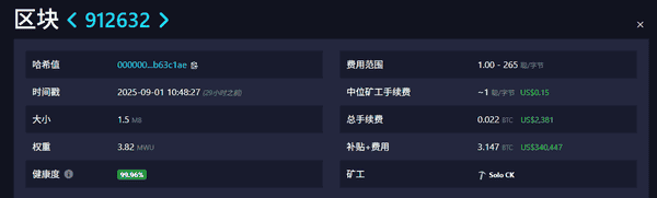 独立矿工逆袭：如何在三百万分之一的机会中挖出34万美元比特币？