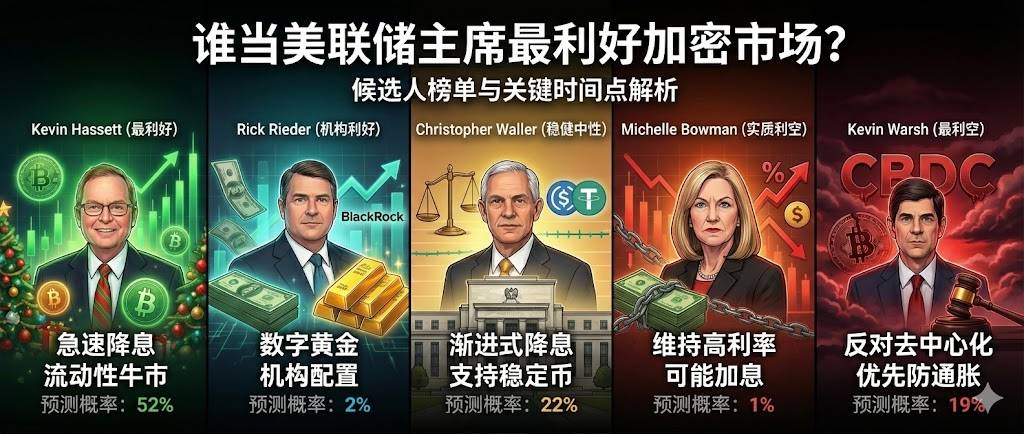 美联储主席争夺战白热化：五大候选人谁将引爆2026年加密牛市？